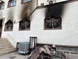 گزارش تصویری | خسارات آتش‌سوزی مدرسه علمیه عالی کوثر در پی اقدام اغتشاشگران