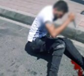 زمين گير شدن شرور قمه به دست با شليک پليس در فردیس